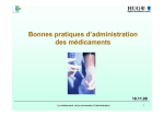 Bonnes pratiques d`administration des médicaments