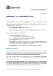 PAIEMENT DU DIVIDENDE 2014