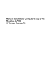 Manuel de l`utilitaire Computer Setup (F10) - Modèles dx7500