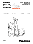 BPV Hepa C84790-00, 01, 01CE - Floor Cleaning Equipment Parts