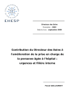 Contribution du Directeur des Soins à l`amélioration de la prise en