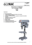 Instructions d`utilisation pour perceuse d`établi