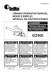 OWNER / OPERATOR MANUAL MODE D`EMPLOI