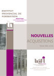 Nouvelles acquisitions du BCDI - Institut Provincial de Formation
