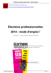 Élections professionnelles 2014 : mode d`emploi !