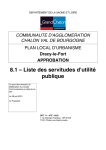 Liste des servitudes d`utilité publique - Commune de DRACY