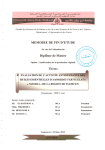 MEMOIRE DE FIN D`ETUDE .-.• Diplôme de Master Thème