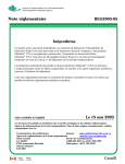 Note réglementaire REG2003-05 Imiprothrine