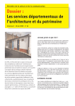 les services départementaux de l`architecture et du patrimoine