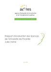Rapport d`évaluation des licences de l`Université de Picardie Jules