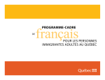 Programme-cadre de français pour les personnes immigrantes