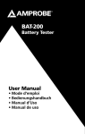 BAT-200 Battery Tester Product Manual