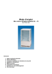 Mode d`emploi Mini vitrine réfrigérée Modèle SC – 70