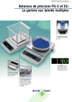 Balances de précision PG-S et SG: La gamme aux talents multiples