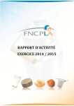 RAPPORT D`ACTIVITÉ EXERCICE 2014 / 2015