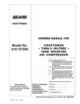 Model No. 919.727260 OWNERS MANUAL FOR CRAFTSMAN