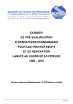 DOSSIER DE PRE QUALIFICATION D`OPERATEURS