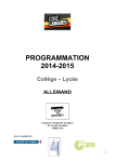 PROGRAMMATION 2014-2015
