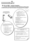 CA et CSP : mode d`emploi