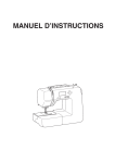 MANUEL D`INSTRUCTIONS - Janome Sewing Machines