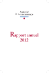 Rapport annuel 2012 de l`Autorité de la concurrence