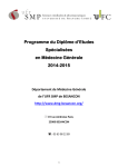 Programme du Diplôme d`Etudes Spécialisées en Médecine