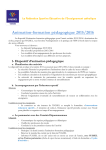 Animation-formation pédagogique 2015/2016