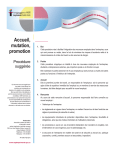 Procédure suggérée - Accueil, mutation, promotion