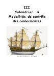 Calendriers et modalités de contrôle des connaissances