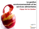 La gestion environnementale et les services alimentaires