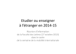 Etudier ou enseigner à l`étranger, 17 octobre 2013