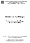 Adolescence et pathologies - Revue Européenne de Psychologie et