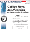 Collège Royal des Médecins de l`agglomération bruxelloise
