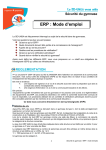 ERP : Mode d`emploi - Lettre d`informations - SE-Unsa