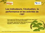 Les indicateurs, l`évaluation, la performance et les - Isidora