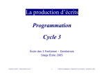 Programmation Cycle 3