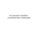 Le Concept Levallois : variabilité des méthodes