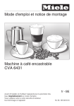 Mode d`emploi et notice de montage Machine à café