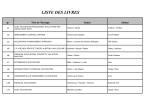 LISTE DES LIVRES - Ordre des Experts Comptables De Tunisie