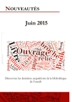 Dernières acquisitions -juin2015