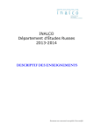 INALCO Département d`Études Russes 2013-2014