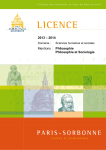 Brochure 2013-2014 Licence Philosophie et sociologie