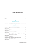 Table des matières détaillée