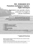 PER - ROMANDIE 2013 Prestations écologiques requises : règles