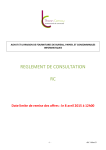 REGLEMENT DE CONSULTATION RC