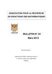 BULLETIN N° 23 Mars 2013