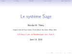 Le système Sage - Nicolas Thiéry