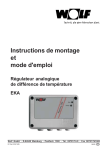 Instructions de montage et mode d`emploi Régulateur