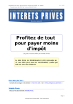 Profitez de tout pour payer moins d`impôt - Intérêts privés