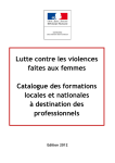 Lutte contre les violences faites aux femmes Catalogue des